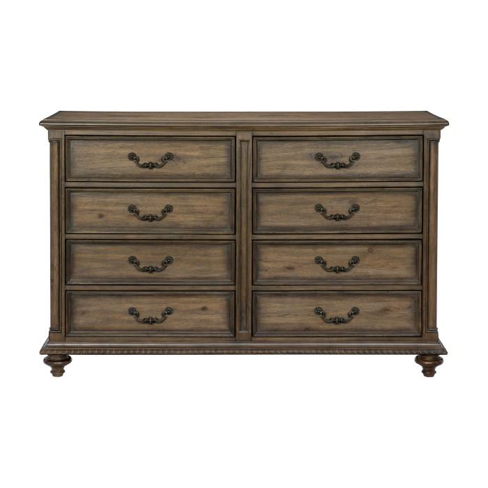 Rachelle 8 Drawer Dresser in Weathered Pecan 1693-5 - Furniture 4 Less Outlet (Salinas,CA)