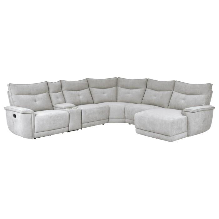 Tesoro 6pc Sectional w/ Right Chaise in Mist Gray - Furniture 4 Less Outlet (Salinas,CA)