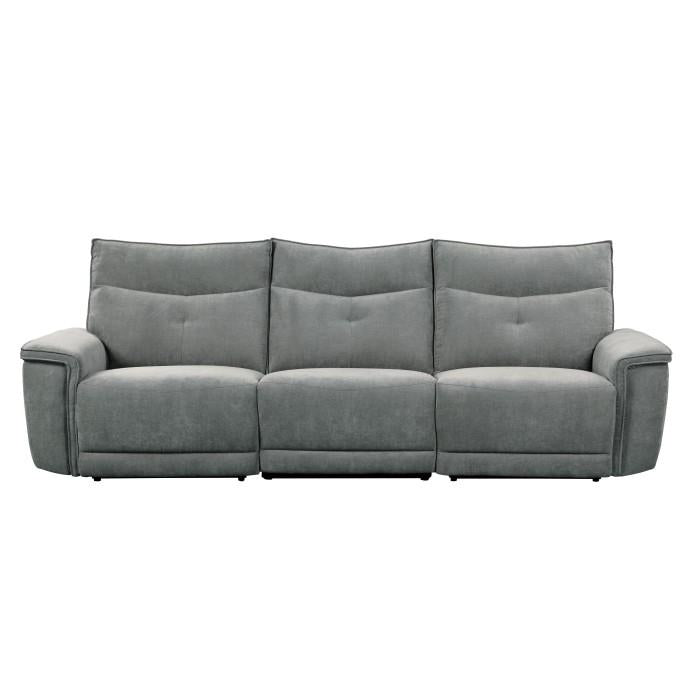 Tesoro Power Double Reclining Sofa w/ Power Headrests in Dark Gray 9509DG-3PWH - Furniture 4 Less Outlet (Salinas,CA)