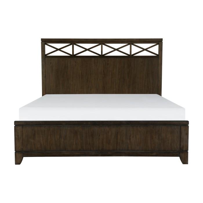 Griggs Queen Panel Bed in Dark Brown 1669-1 - Furniture 4 Less Outlet (Salinas,CA)