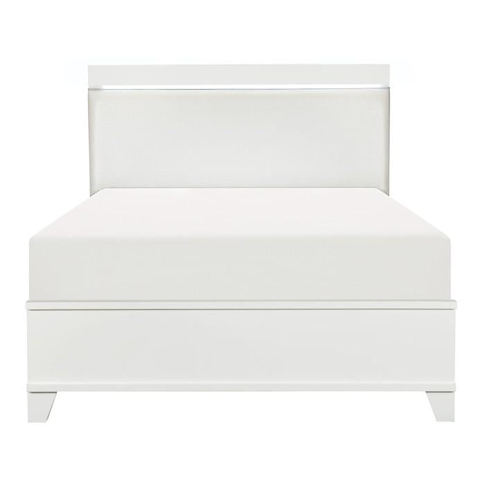 Kerren Queen Platform Bed in White 1678W-1 - Furniture 4 Less Outlet (Salinas,CA)