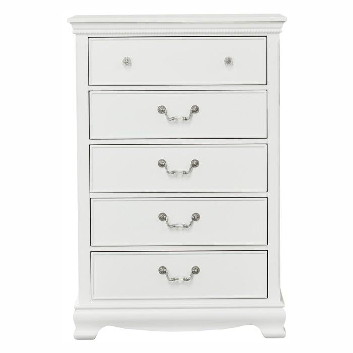 Lucida 5 Drawer Chest in White 2039W-9 - Furniture 4 Less Outlet (Salinas,CA)