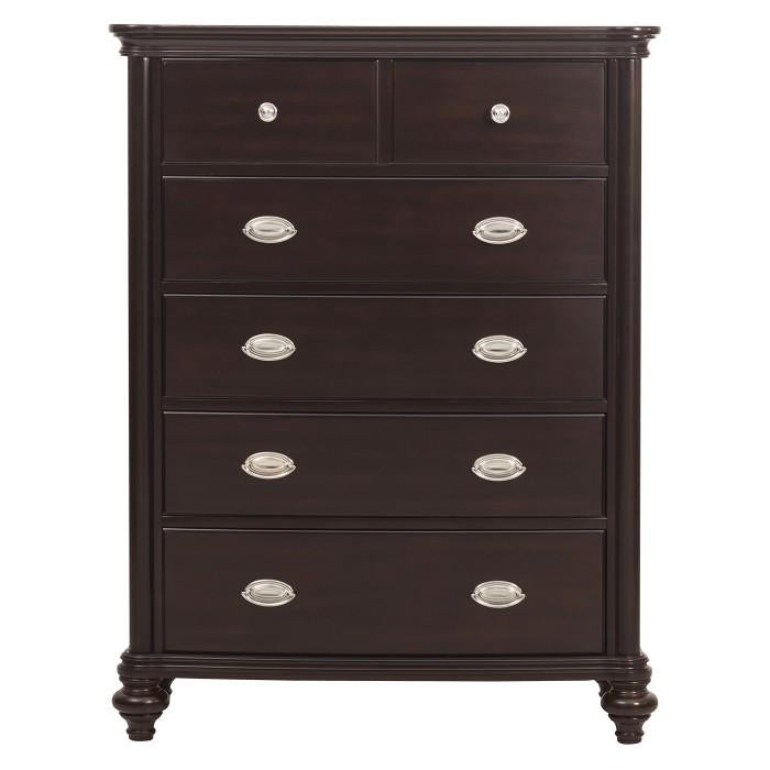 Marston 5 Drawer Chest in Dark Cherry 2615DC-9 - Furniture 4 Less Outlet (Salinas,CA)