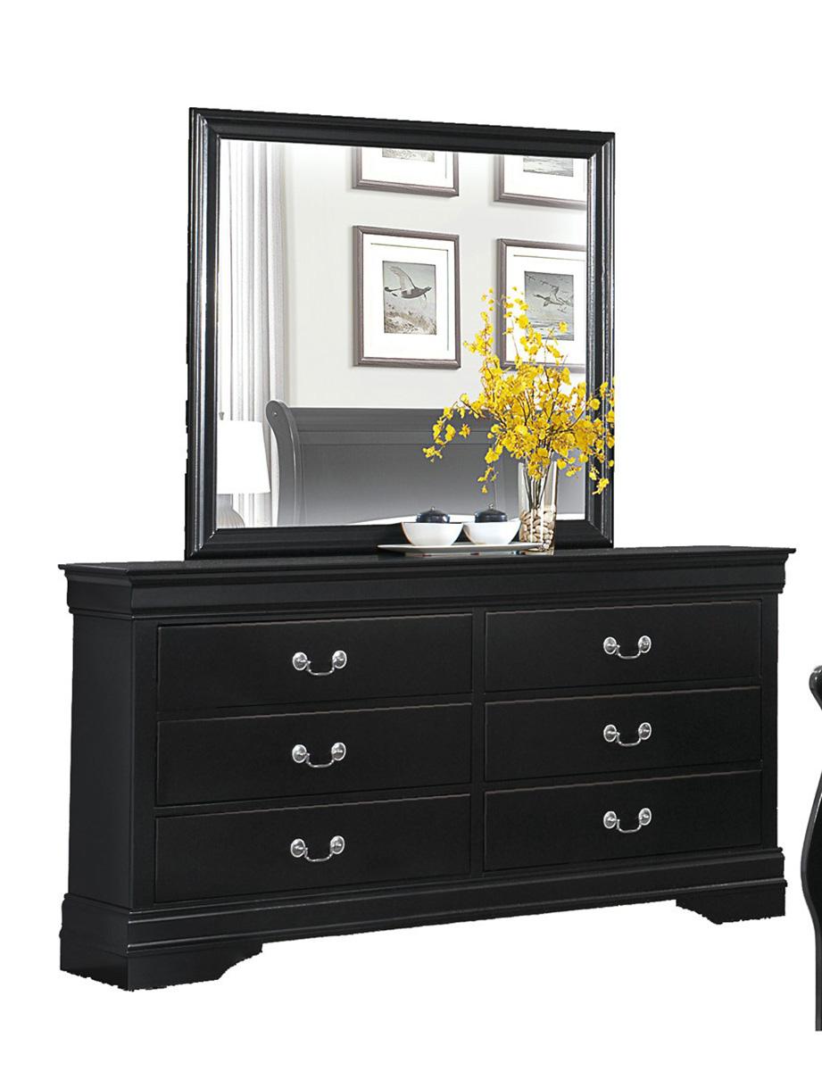 Mayville Mirror in Black 2147BK-6 - Furniture 4 Less Outlet (Salinas,CA)