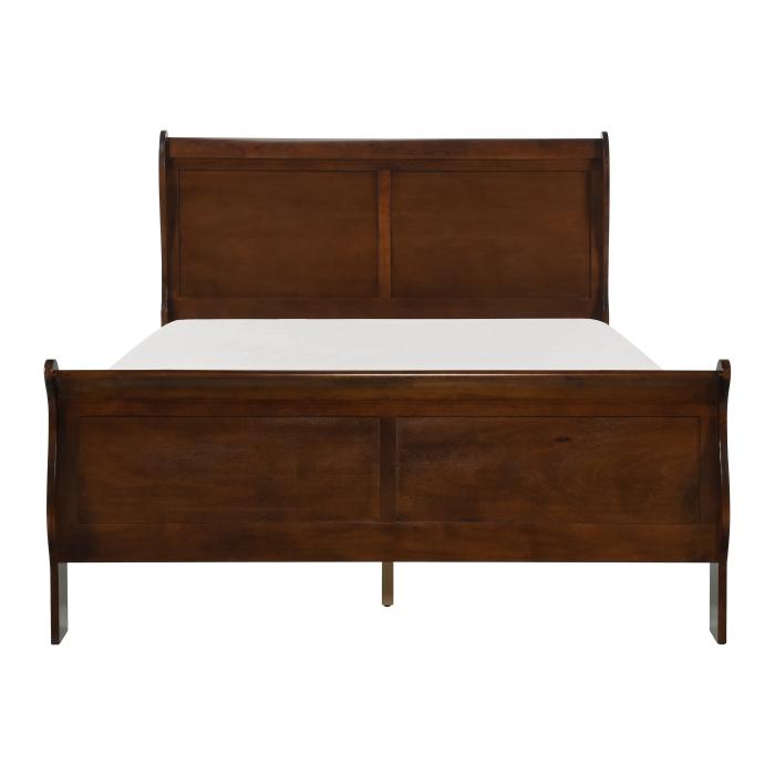 Mayville Queen Sleigh Bed in Brown Cherry 2147-1 - Furniture 4 Less Outlet (Salinas,CA)
