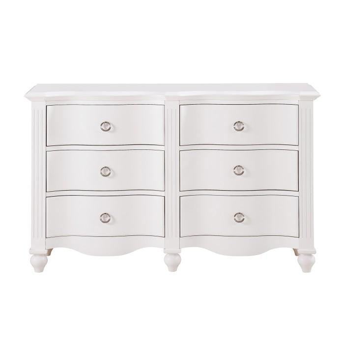 Meghan 6 Drawer Dresser in White 2058WH-5 - Furniture 4 Less Outlet (Salinas,CA)