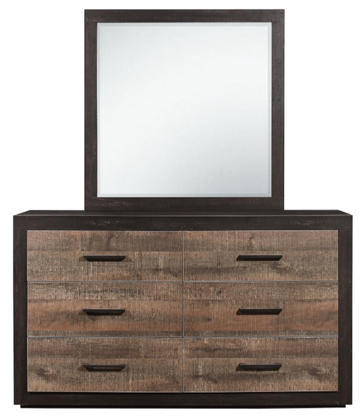Miter Dresser in Rustin Mahogany & Dark Ebony 1762-5 - Furniture 4 Less Outlet (Salinas,CA)