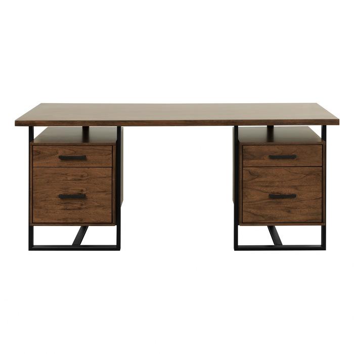 Sedley Writing Desk with Two Cabinets in Walnut 5415RF-15 - Furniture 4 Less Outlet (Salinas,CA)