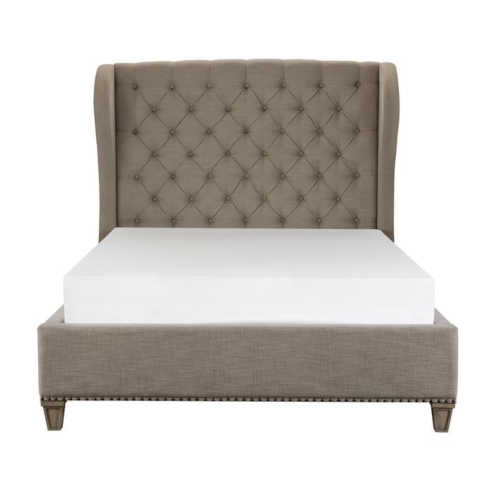Vermillion Queen Upholstered Panel Bed in Gray 5442-1 - Furniture 4 Less Outlet (Salinas,CA)
