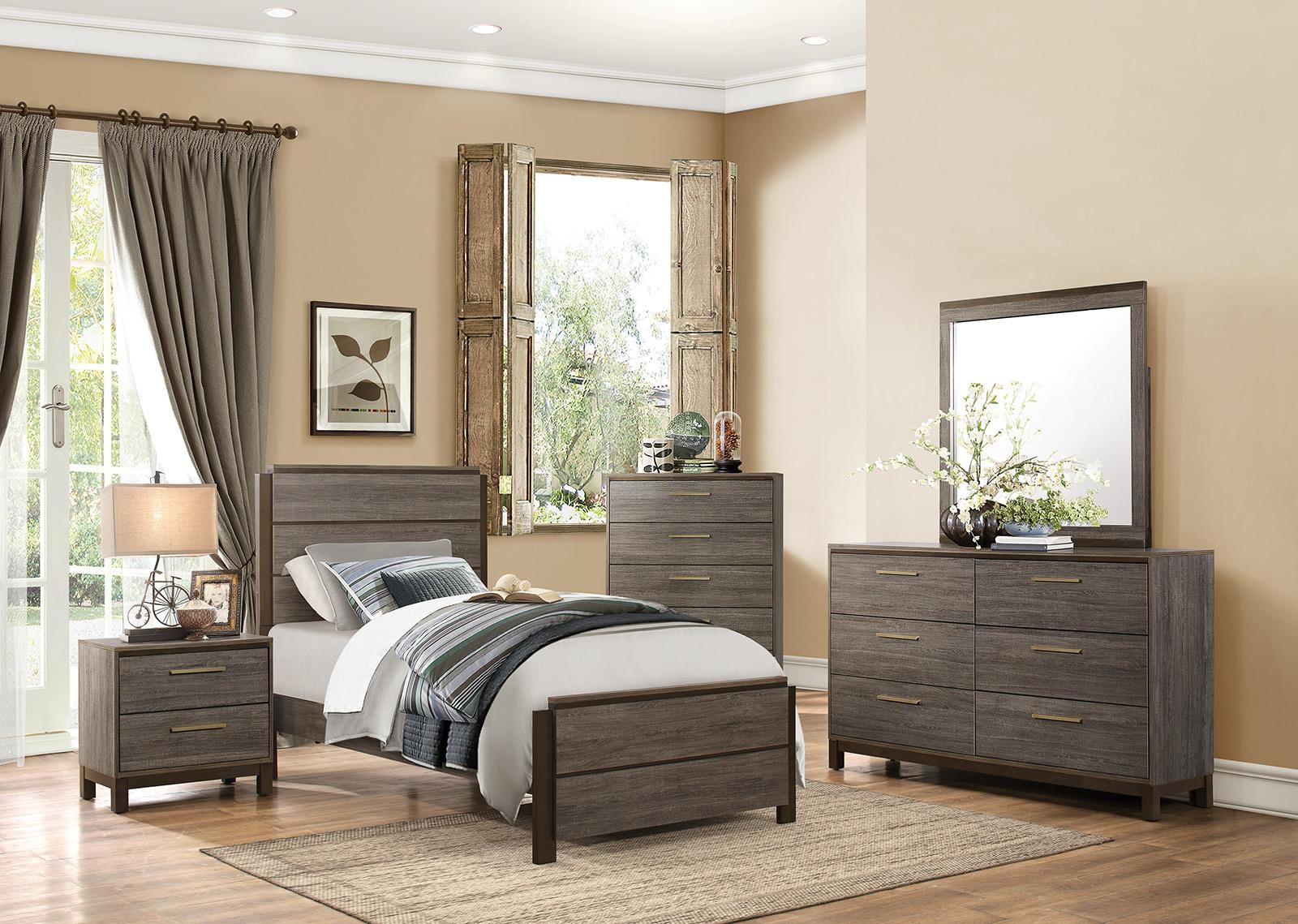 Vestavia Twin Bed in Gray 1936T-1 - Furniture 4 Less Outlet (Salinas,CA)