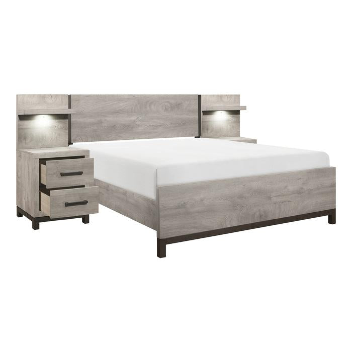 Zephyr 5pc Set Eastern King Wall Bed (EK+2NS+2NS-P) - Furniture 4 Less Outlet (Salinas,CA)