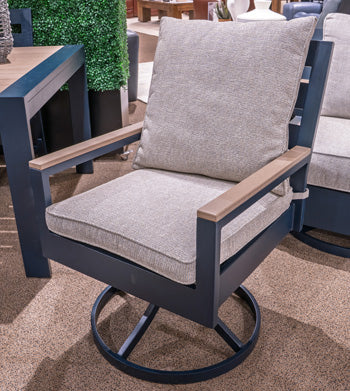 East Beach Outdoor Swivel Chair with Cushion (Set of 2) - Furniture 4 Less Outlet (Salinas,CA)