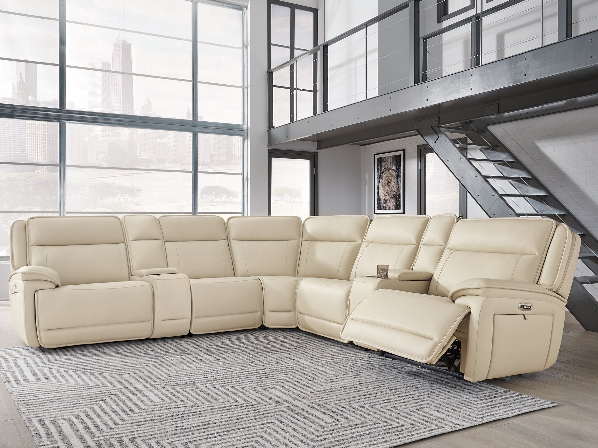 Double Deal Reclining Sectional with 2 Consoles - Furniture 4 Less Outlet (Salinas,CA)