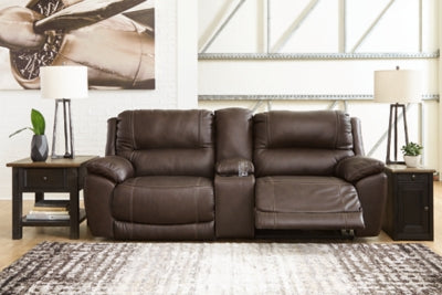 Dunleith Power Reclining Loveseat with Console - Furniture 4 Less Outlet (Salinas,CA)