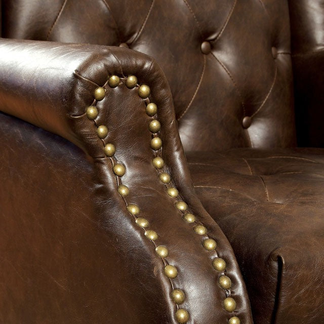 VAUGH Rustic Brown Accent Chair - Furniture 4 Less Outlet (Salinas,CA)