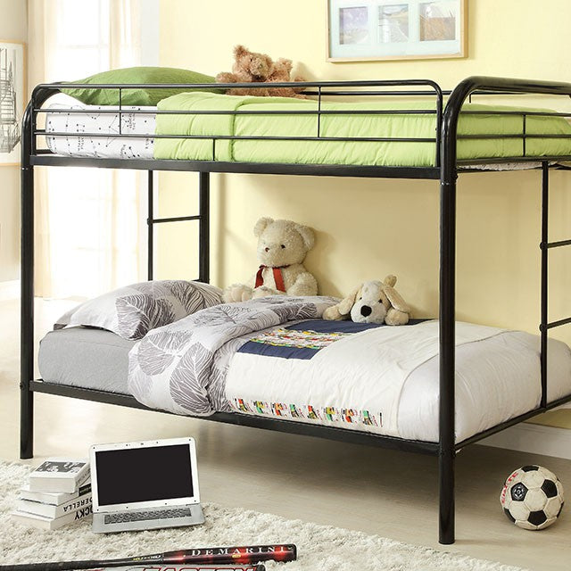 Rainbow Twin/Twin Bunk Bed Black, Silver, & White - Furniture 4 Less Outlet (Salinas,CA)