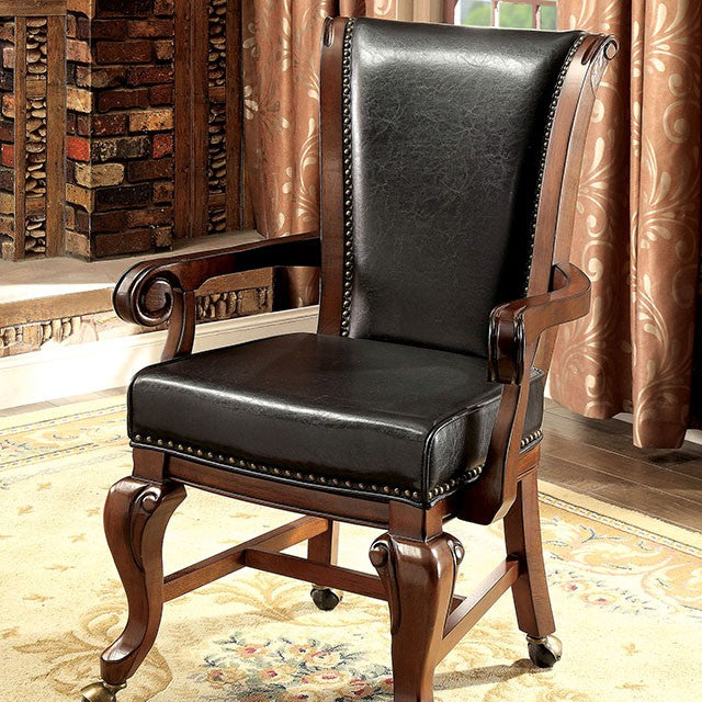 MELINA Brown Cherry/Black Arm Chair - Furniture 4 Less Outlet (Salinas,CA)