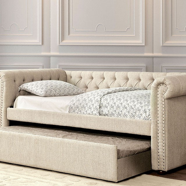 Leanna Daybed w Trundle Beige - Furniture 4 Less Outlet (Salinas,CA)