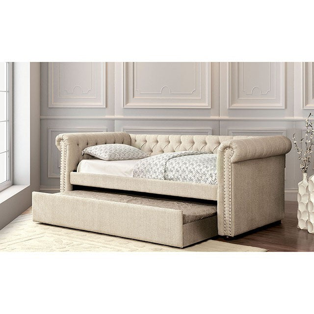 Leanna Daybed w Trundle Beige - Furniture 4 Less Outlet (Salinas,CA)