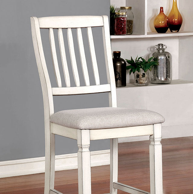 Kaliyah Antique White Counter Ht. Chair (2/CTN) - Furniture 4 Less Outlet (Salinas,CA)