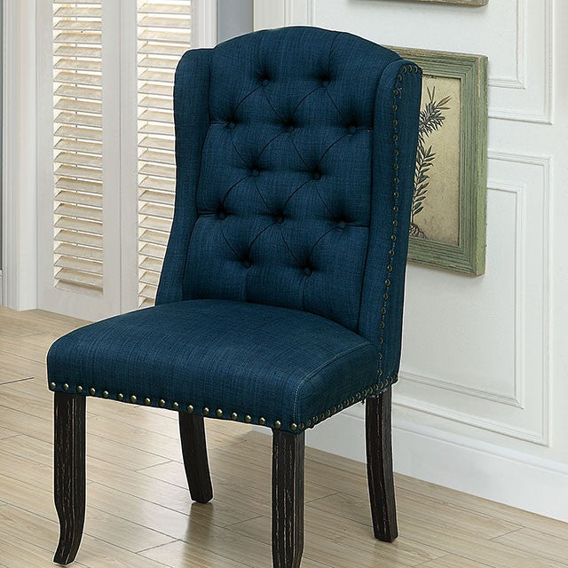 SANIA Antique Black Wingback Chair (2/CTN) - Furniture 4 Less Outlet (Salinas,CA)