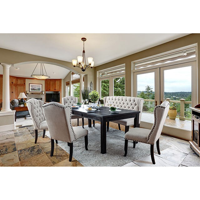 Sania 7 Pc Dining Table Set Beige - Furniture 4 Less Outlet (Salinas,CA)