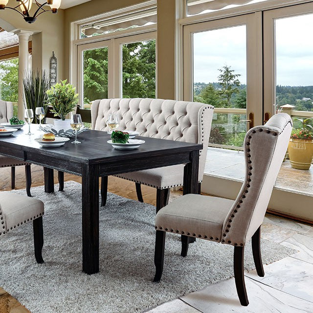 Sania 7 Pc Dining Table Set Beige - Furniture 4 Less Outlet (Salinas,CA)