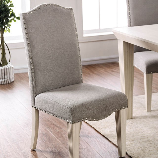 Daniella Gray/Antique White Side Chair (2/CTN) - Furniture 4 Less Outlet (Salinas,CA)