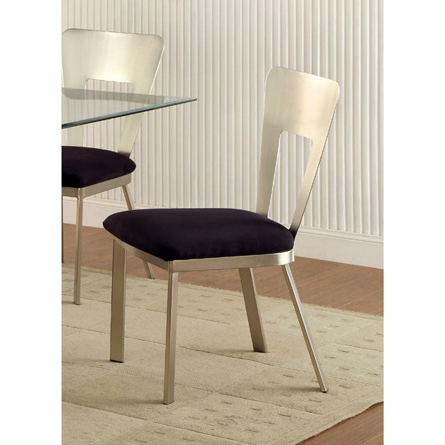 NOVA Silver/Black Side Chair (2/CTN) - Furniture 4 Less Outlet (Salinas,CA)