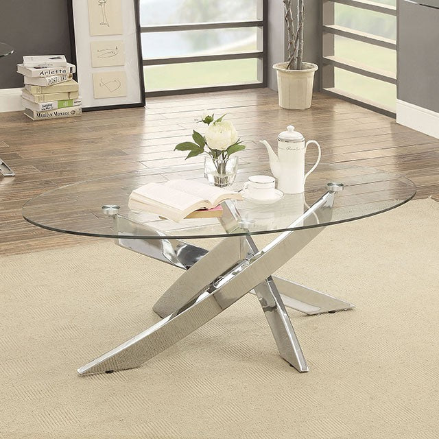 LAILA Chrome Coffee Table - Furniture 4 Less Outlet (Salinas,CA)