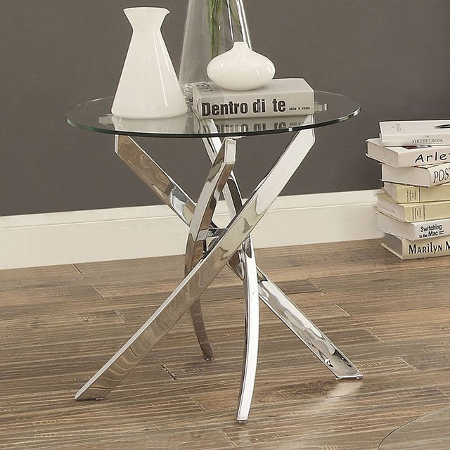 LAILA Chrome End Table - Furniture 4 Less Outlet (Salinas,CA)