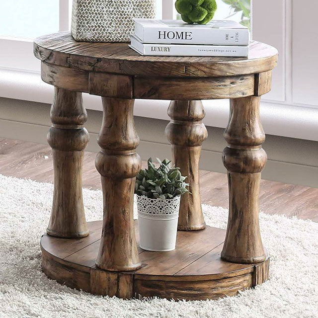 Mika Antique Oak End Table - Furniture 4 Less Outlet (Salinas,CA)