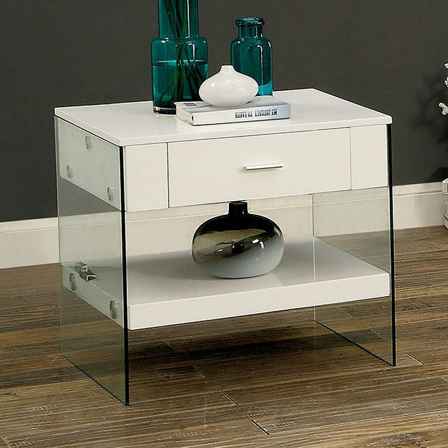 Raya White End Table, White - Furniture 4 Less Outlet (Salinas,CA)