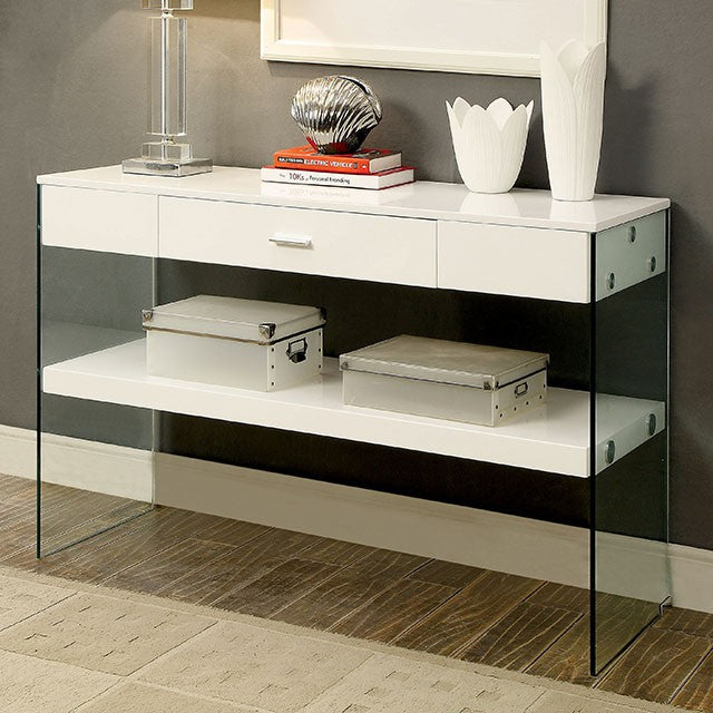 Raya White Sofa Table, White - Furniture 4 Less Outlet (Salinas,CA)