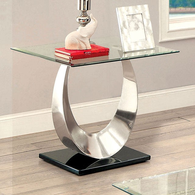 ORLA II Satin Plated/Black End Table - Furniture 4 Less Outlet (Salinas,CA)