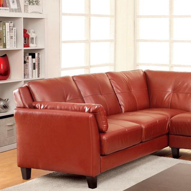 PEEVER Mahogany Red Sectional, Mahogany Red (K/D) - Furniture 4 Less Outlet (Salinas,CA)