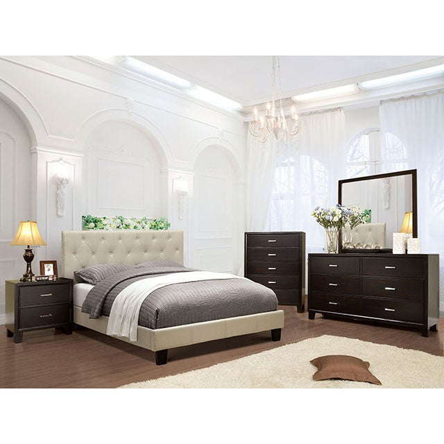 Leeroy Bed Ivory & Brown - Furniture 4 Less Outlet (Salinas,CA)