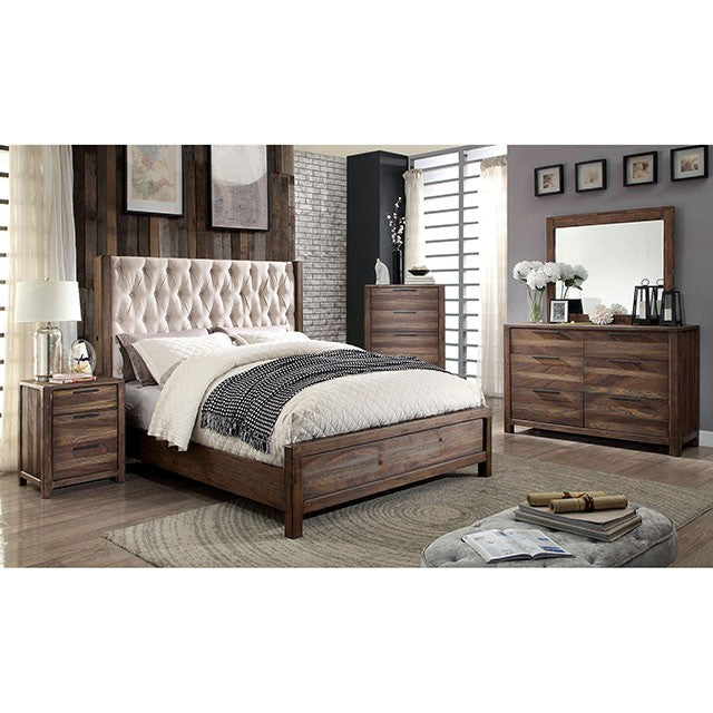 Hutchinson Rustic Natural Tone/Beige Cal.King Bed - Furniture 4 Less Outlet (Salinas,CA)