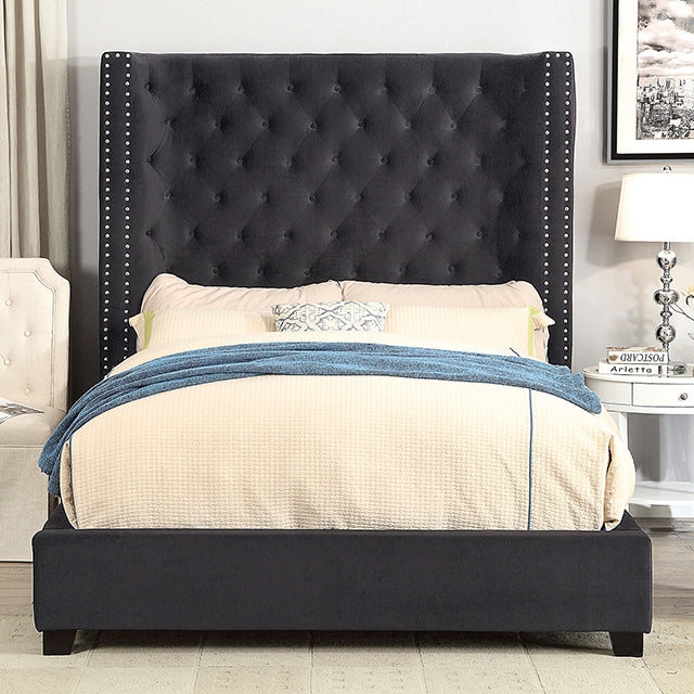 Rosabelle Bed Black, Grey, & Ivory - Furniture 4 Less Outlet (Salinas,CA)