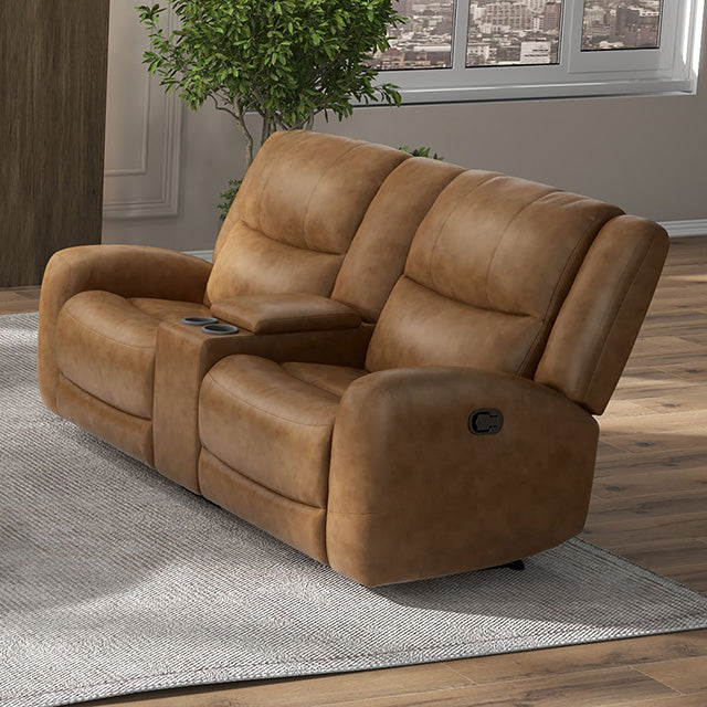 Leolinus Manual Recliner Loveseat w/ Console - Furniture 4 Less Outlet (Salinas,CA)