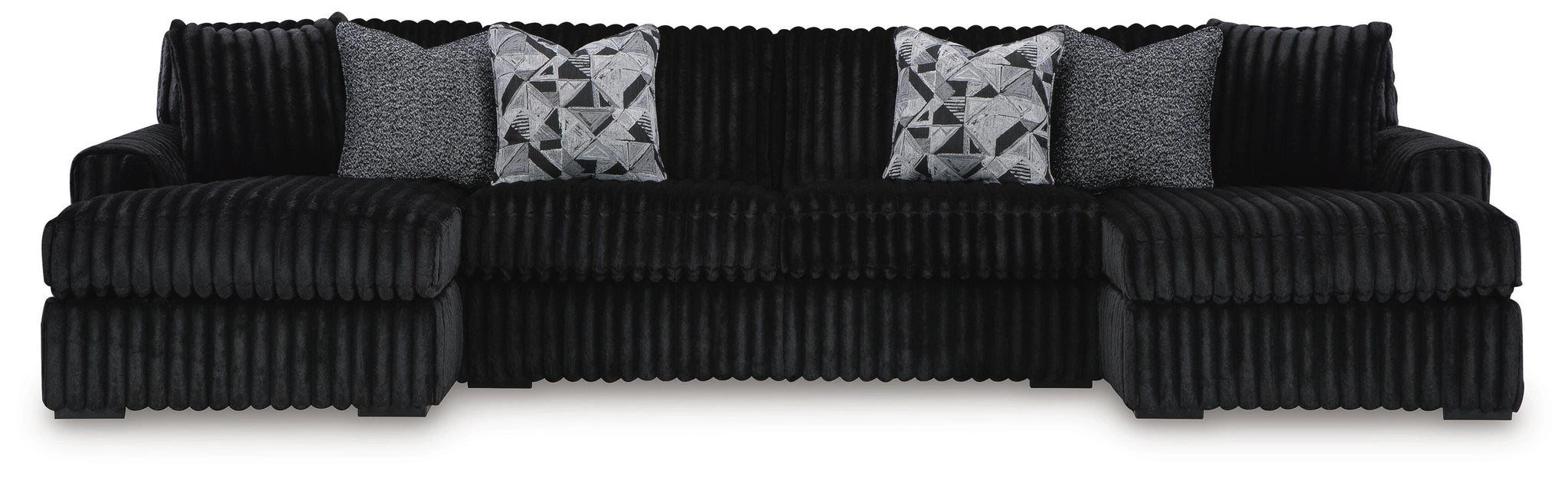 Midnight-Madness Sectional with Chaise - Onyx