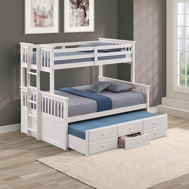 University Twin/Full Bunk Bed Grey, Walnut, & White - Furniture 4 Less Outlet (Salinas,CA)