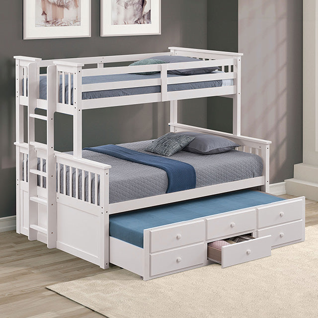 University Twin/Full Bunk Bed Grey, Walnut, & White - Furniture 4 Less Outlet (Salinas,CA)