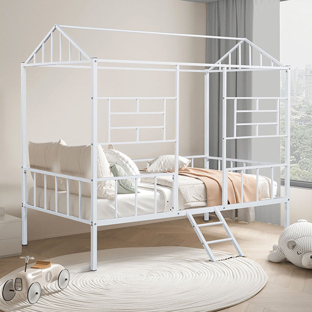 Rhonda Twin Loft Bed White, Silver, & Black - Furniture 4 Less Outlet (Salinas,CA)