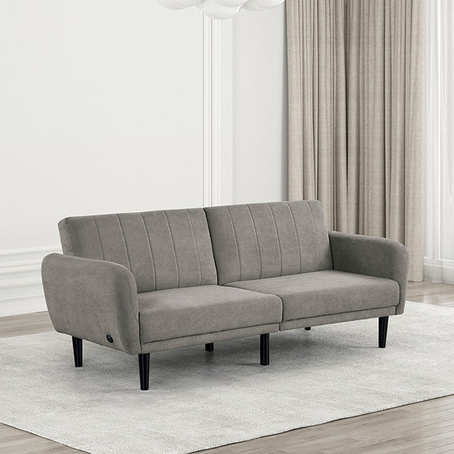 Aristide Futon Sofa Grey & Brown - Furniture 4 Less Outlet (Salinas,CA)
