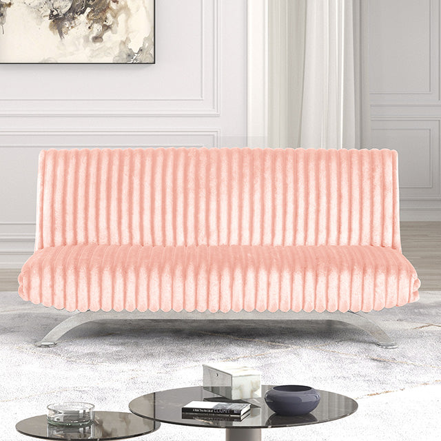 Villeneuve Futon Sofa Bed Black, Pink, & Grey