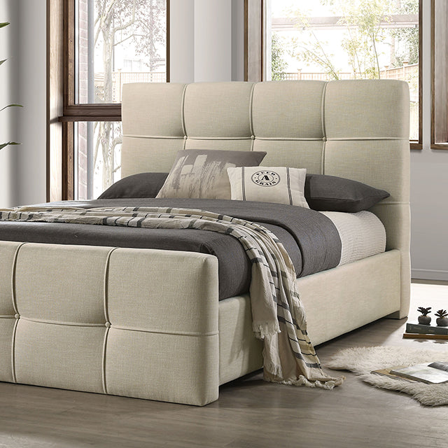 Merced Bed Gray & Ivory - Furniture 4 Less Outlet (Salinas,CA)