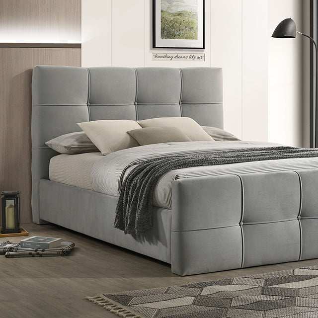 Merced Bed Gray & Ivory - Furniture 4 Less Outlet (Salinas,CA)
