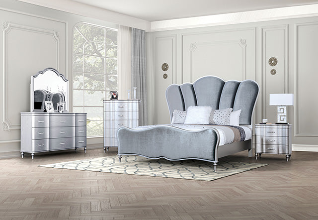 Melodi Parc E.King & Queen Bed Black & Silver - Furniture 4 Less Outlet (Salinas,CA)