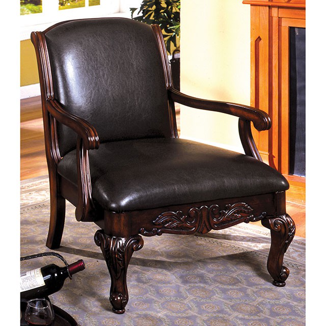 Sheffield Antique Dark Cherry Accent Chair - Furniture 4 Less Outlet (Salinas,CA)